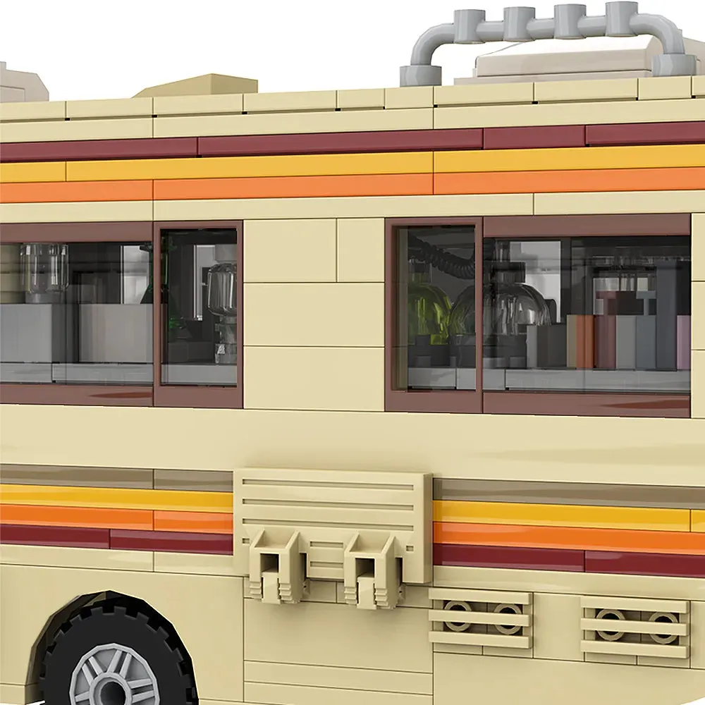 MOC NON  MOC Gobricks New Breaking Bad Pinkman Cooking Lab RV Car Building Blocks Set Walter White Van Vehicle Toy For