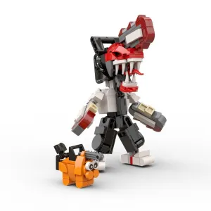 MOC NON  New film and television series chainsaw man of Pochita miniature small Bricks puzzle blocks