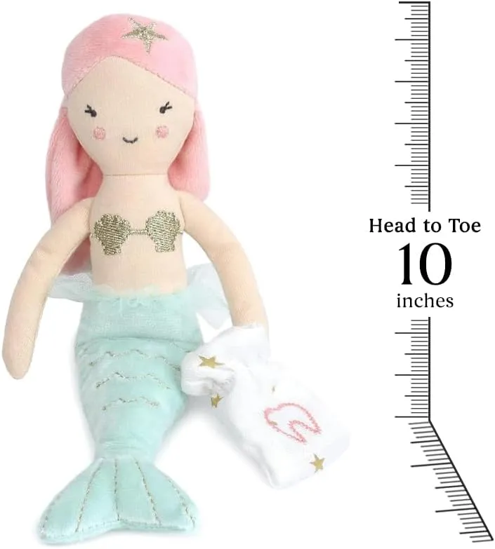 MON AMI Mermaid Tooth Fairy Doll – 10” Premium Plush with Keepsake Pouch, for First Loose Tooth for Girls