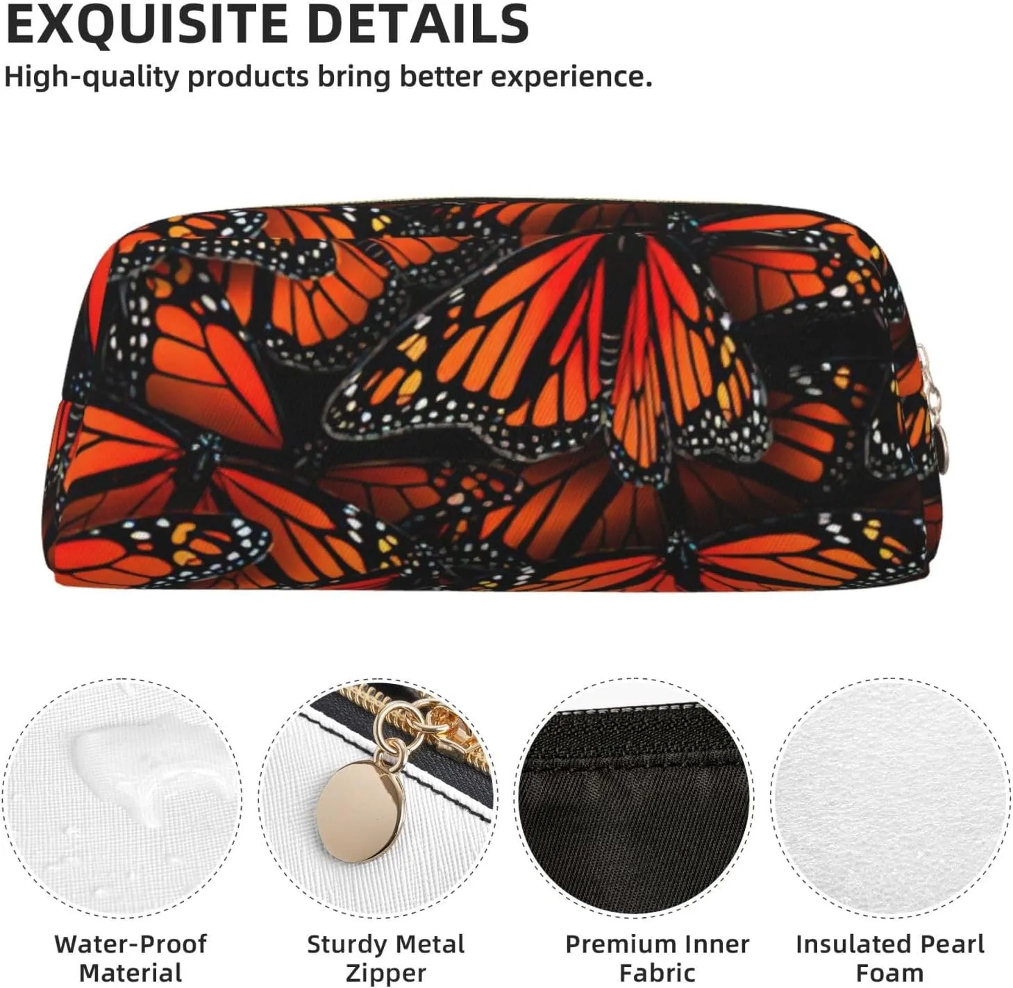 Monarch Butterflies. Print Versatile Storage Pouch Makeup Bag Travel Office Small Items Organizer Bag