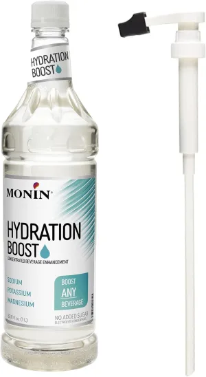 Monin - Hydration Boost and Drink Mix-in, Add Electrolytes & Minerals to Your Favorite Flavored Beverage (Hot or Cold), Dairy-Free, No Artificial Sweeteners, Gluten-Free (1 Liter   Pump)