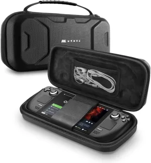 Mumba Carrying Case Compatible with Steam Deck 2022, Protective EVA Hard Shell and Waterproof Surface, Portable Travel Carry Handbag Pouch for Steam Deck Console & Accessories[Large Capacity](Black)
