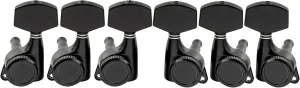 Musiclily Pro 3L 3R Guitar Locking Tuners 18:1 Ratio Guitar String Tuning Pegs Keys Machine Heads for Electric or Acoustic Guitar, Black with Big Hex Button