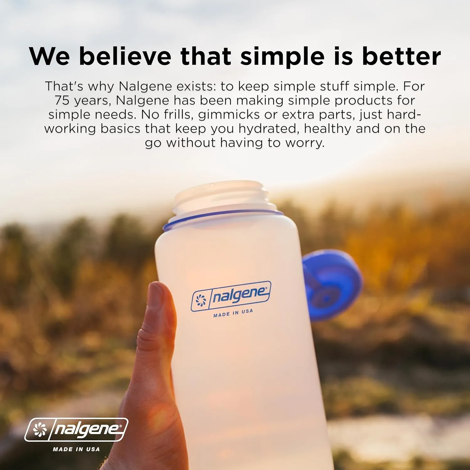 Nalgene Sustain Tritan BPA-Free Water Bottle Made with Material Derived from 50% Plastic Waste (using ISCC certified mass balance), 16 OZ, Narrow Mouth, Gray