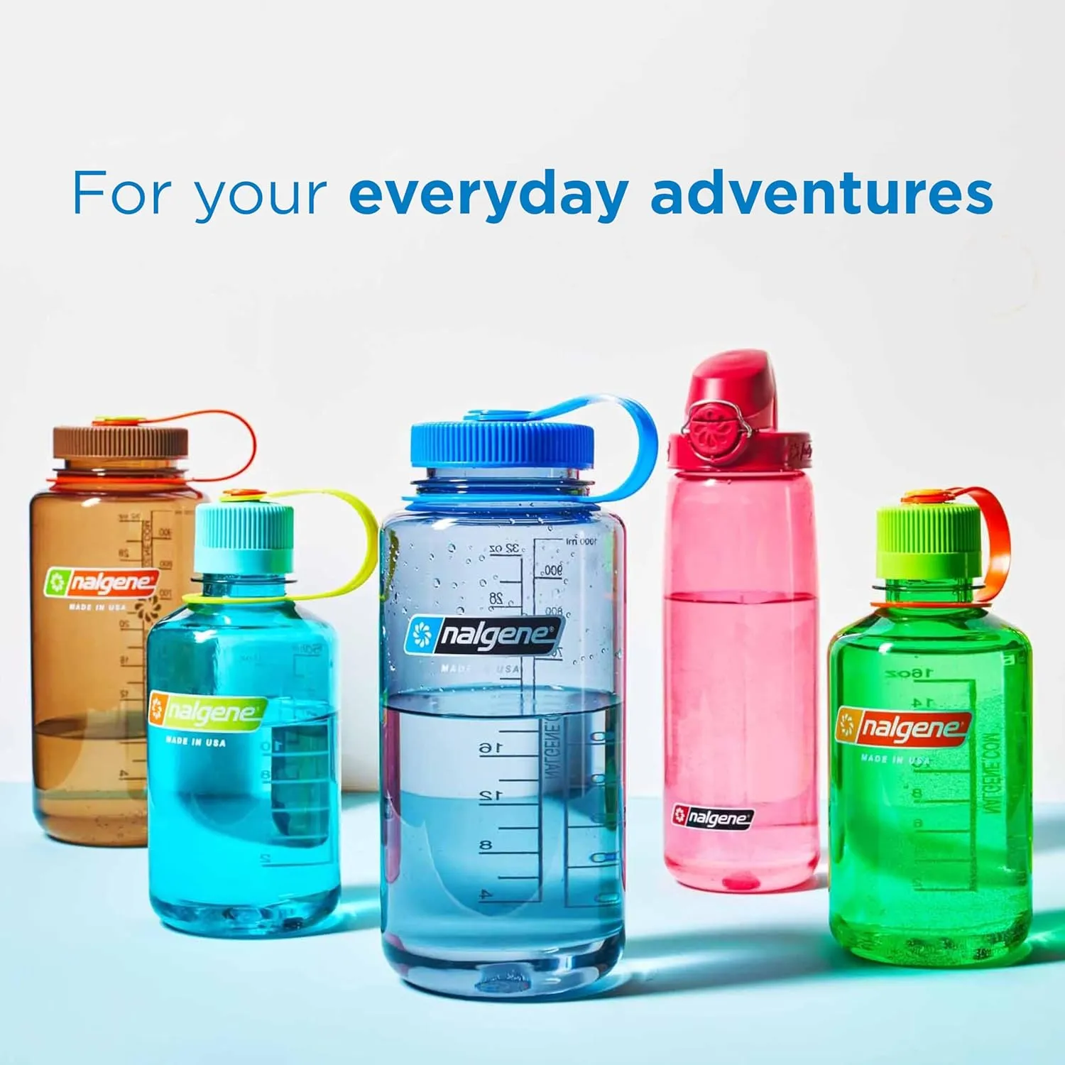 Nalgene Sustain Tritan BPA-Free Water Bottle Made with Material Derived from 50% Plastic Waste (using ISCC certified mass balance), 16 OZ, Narrow Mouth, Gray