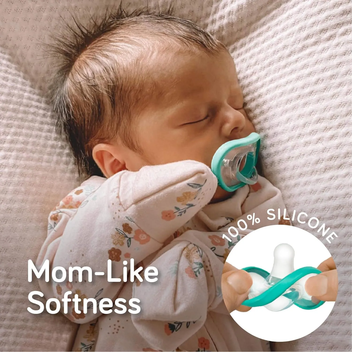 Nanobebe Breastmilk Baby Bottle Anti-Colic Starter Set with Silicone Pacifiers, Breast Pump Adapter, and Slow Flow Nipples - 5 oz - Teal/Grey