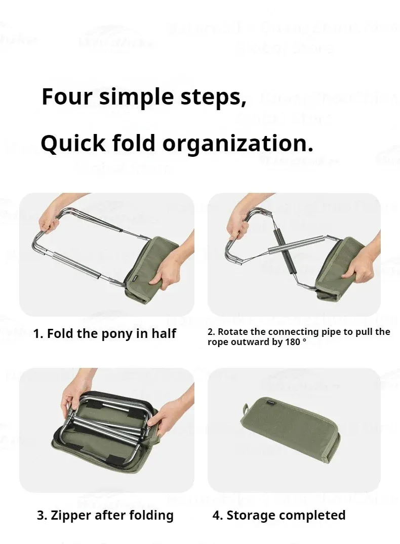 Naturehike Ultralight Folding Stool Portable Mini Chair 7075 Aluminum Alloy Fishing Outdoor Camping Chair 3CM Thick Cushion Seat Load 180kg