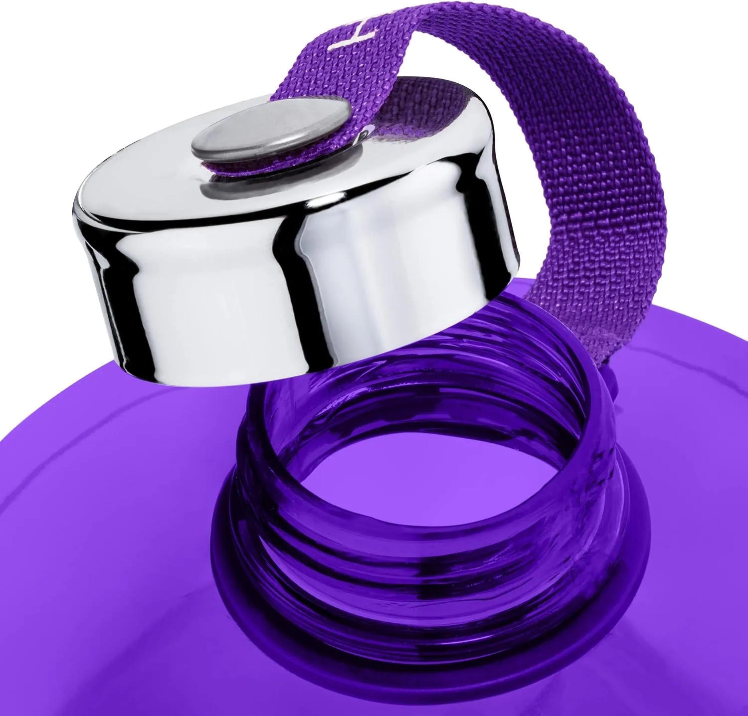 NatureWorks HydroMATE 1/2 Gallon Water Bottle with Times to Drink BPA Free Leak Proof Reusable Jug with Handle 64 oz (Purple)