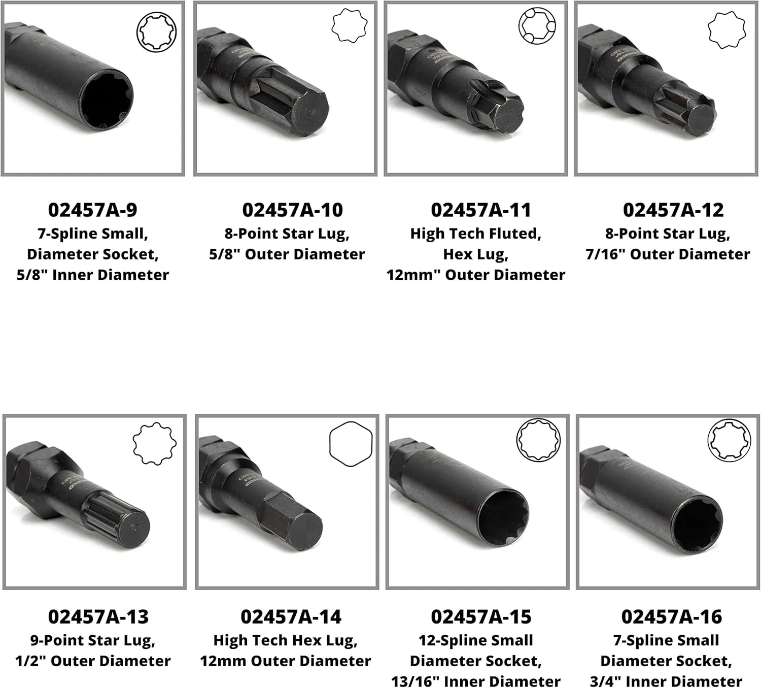Neiko 02457A Lug-Nut Key Set, Wheel-Lock Removal Tool Kit for Aftermarket and Factory Wheel Tire Keys, SAE and Metric Lug Sockets, 16 Pieces