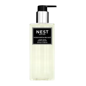 NEST New York Liquid Soap, Ocean Mist & Sea Salt - 10 fl oz - Cleanses & Nourishes Skin - Approx. 300 Pumps Per Bottle - Gluten Free & Cruelty Free