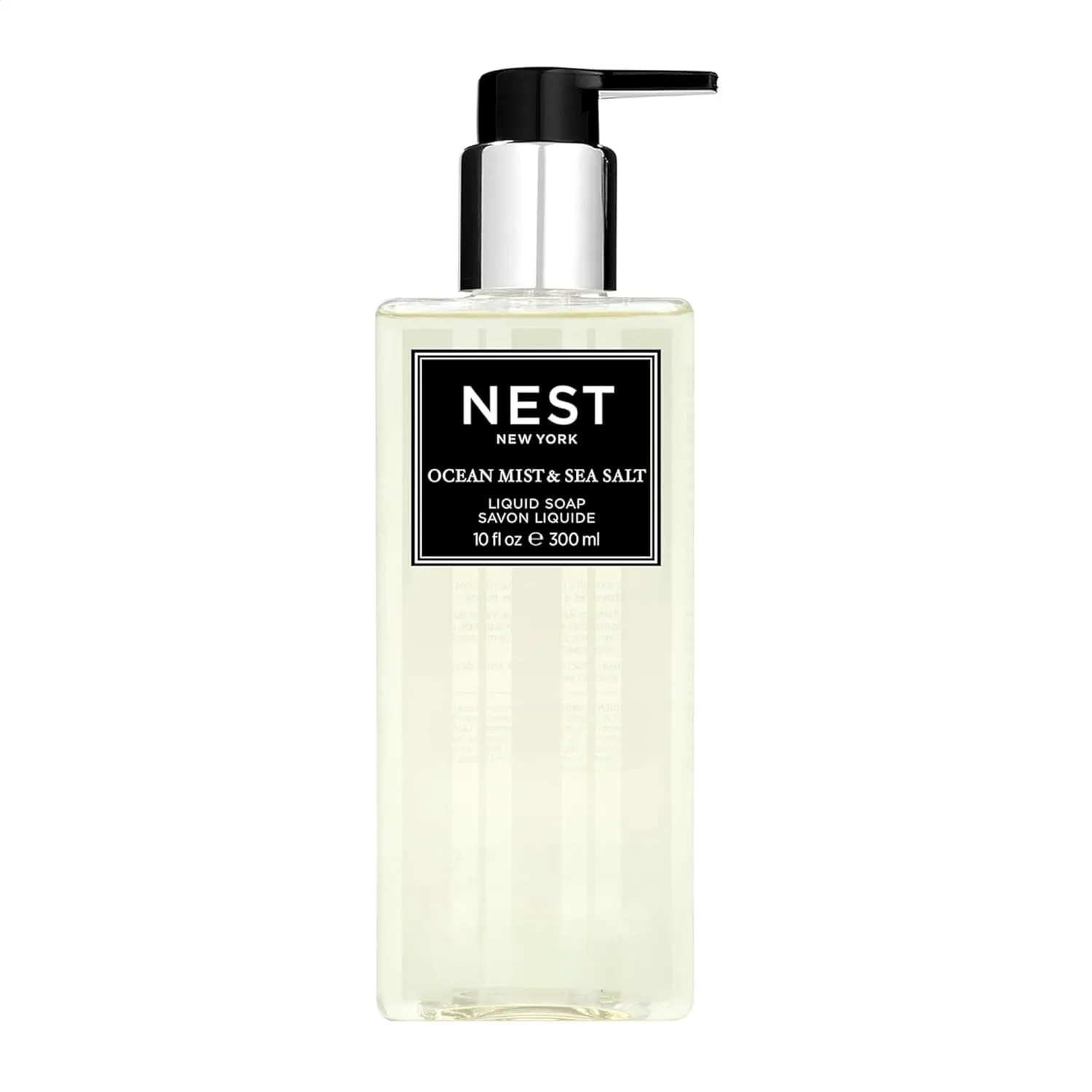 NEST New York Liquid Soap, Ocean Mist & Sea Salt - 10 fl oz - Cleanses & Nourishes Skin - Approx. 300 Pumps Per Bottle - Gluten Free & Cruelty Free