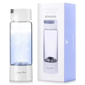 New Upgraded Version Hydrogen Water Bottle,Hydrogen Water Bottle Generator,Portable H2 Rich Water Cup,Your Perfect Partner for a Health-Conscious Lifestyle Glass 380ml (White)