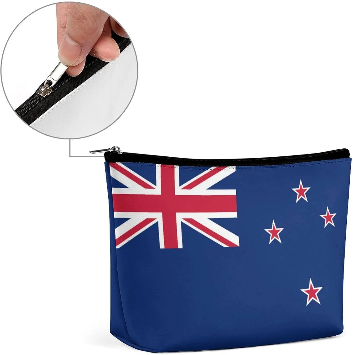New Zealand Flag Portable Cosmetic Bag Travel Makeup Organizer for Purse
