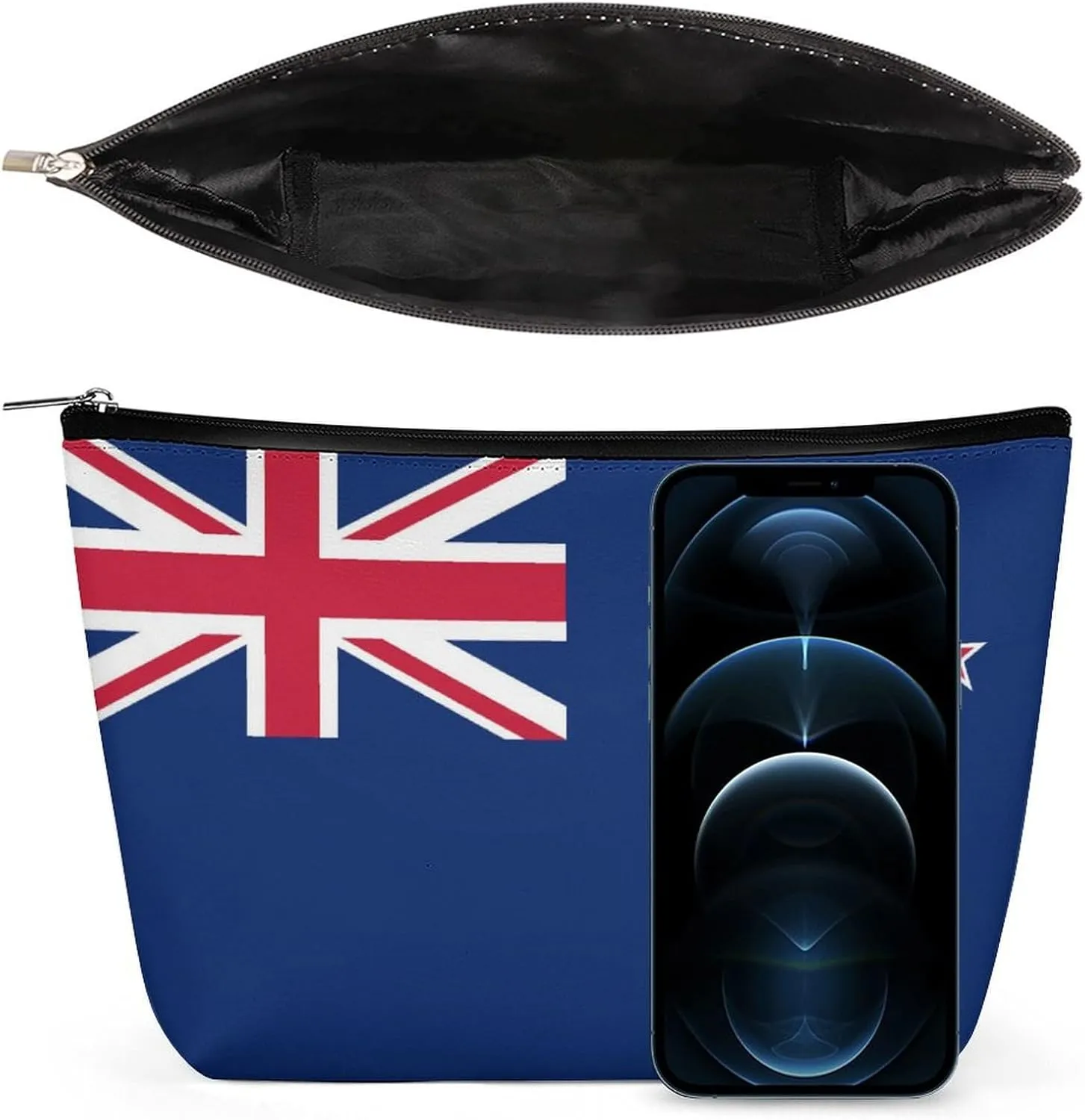 New Zealand Flag Portable Cosmetic Bag Travel Makeup Organizer for Purse