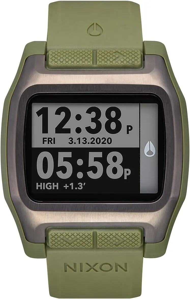 NIXON High Tide A1308 - Digital Watch for Men and Women - Water Resistant Surfing, Diving, Fishing Watch - Men’s Water Sport Watches - Customizable 44 mm Face, 23mm PU Band