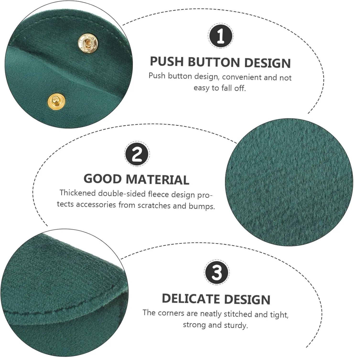 NOLITOY 4sets Vintage Pocket Watch Holder Watch Strap Storage Bag Practical Pouch 2pcs*4