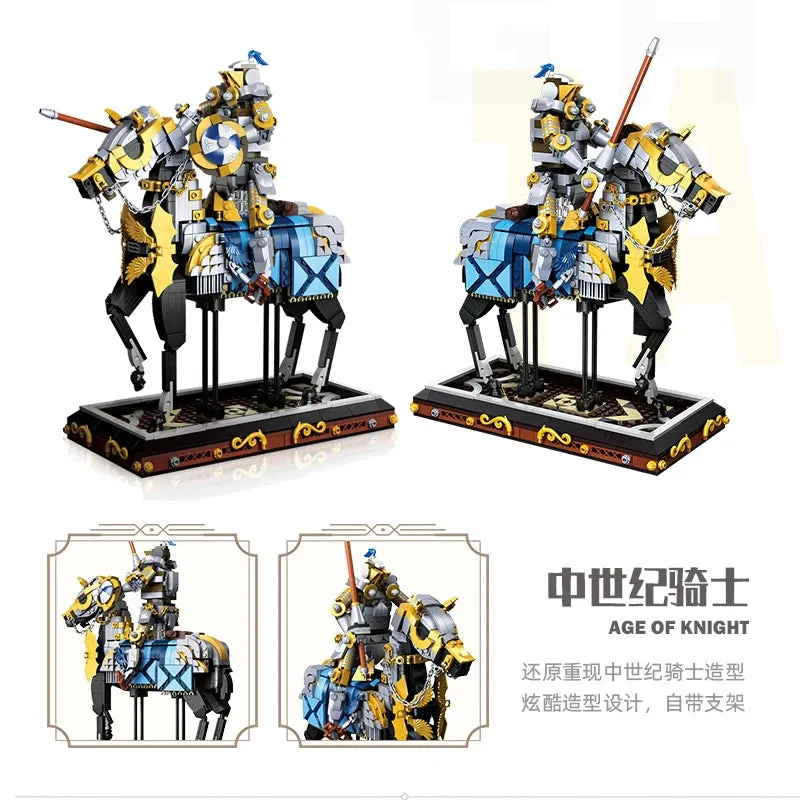 NON  2024 New 1247pcs MOC Medieval Knight Building Blocks Bricks Assembling Model