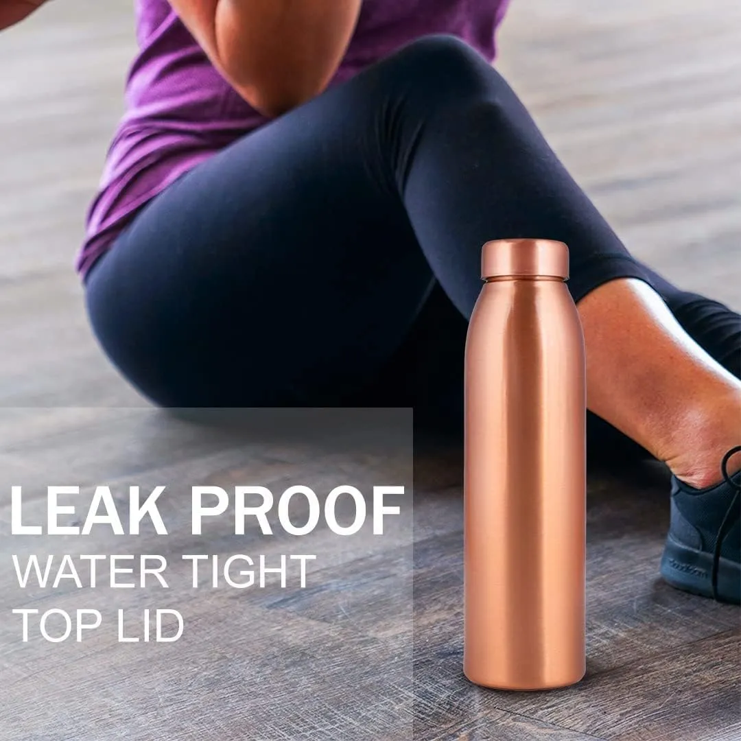 NORMAN JR, Copper Water Bottle 1L - Gift Box of 6, Plain, an Ayurvedic vessel made from pure copper - helps you drink more water, with many health benefits