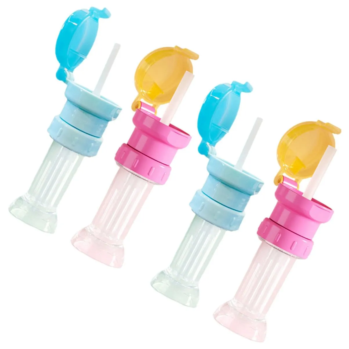 NUOBESTY 12pcs Boy Girl Water Bottle Adapter Caps with Straws Fit for Various Bottle Safe and Material Bright Colors Easy to Use and Install