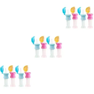 NUOBESTY 12pcs Boy Girl Water Bottle Adapter Caps with Straws Fit for Various Bottle Safe and Material Bright Colors Easy to Use and Install