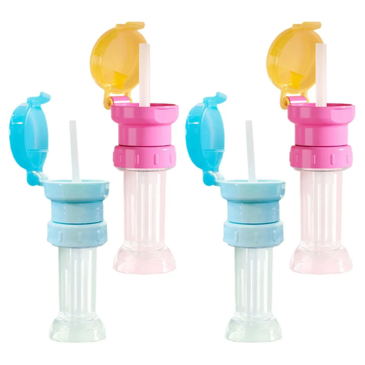 NUOBESTY 12pcs Boy Girl Water Bottle Adapter Caps with Straws Fit for Various Bottle Safe and Material Bright Colors Easy to Use and Install