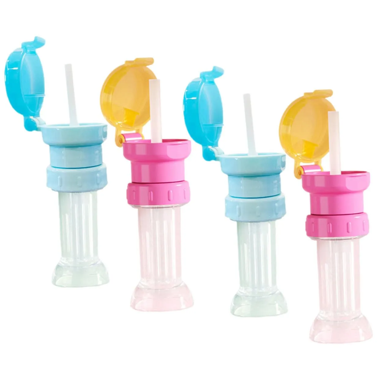 NUOBESTY 3sets 4 Pcs Water Bottle Adapter Caps with Straw Multi Functional Bottle Topper Safe Design Practical Easy to Clean 4pcs*3
