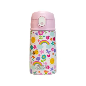Oasis Kids' Water Bottle with Sipper Silicone Straw 400ML - Happy Bee