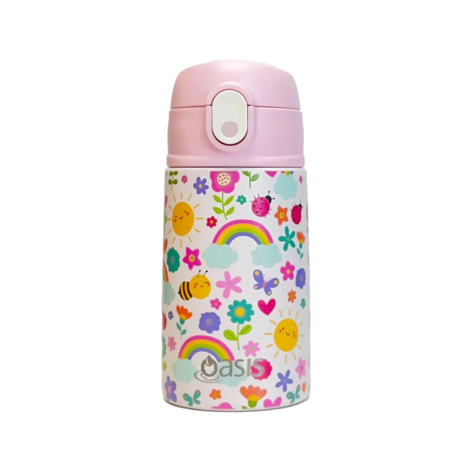 Oasis Kids' Water Bottle with Sipper Silicone Straw 400ML - Happy Bee