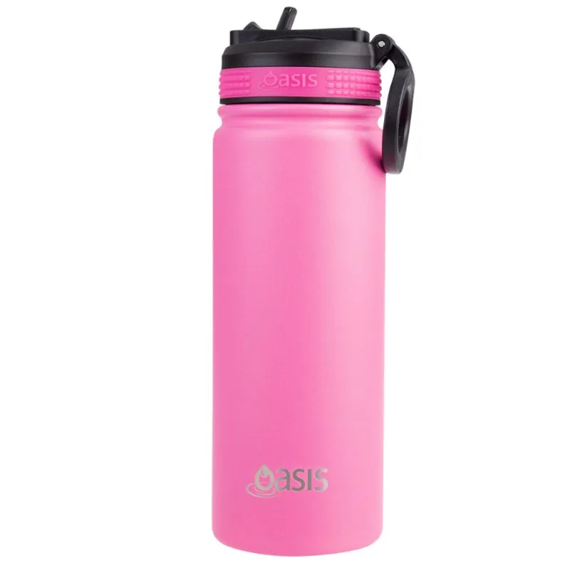 Oasis Stainless Steel Insulated Challenger Sports Bottle with Sipper 550ml