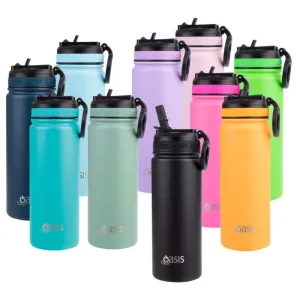 Oasis Stainless Steel Insulated Challenger Sports Bottle with Sipper 550ml