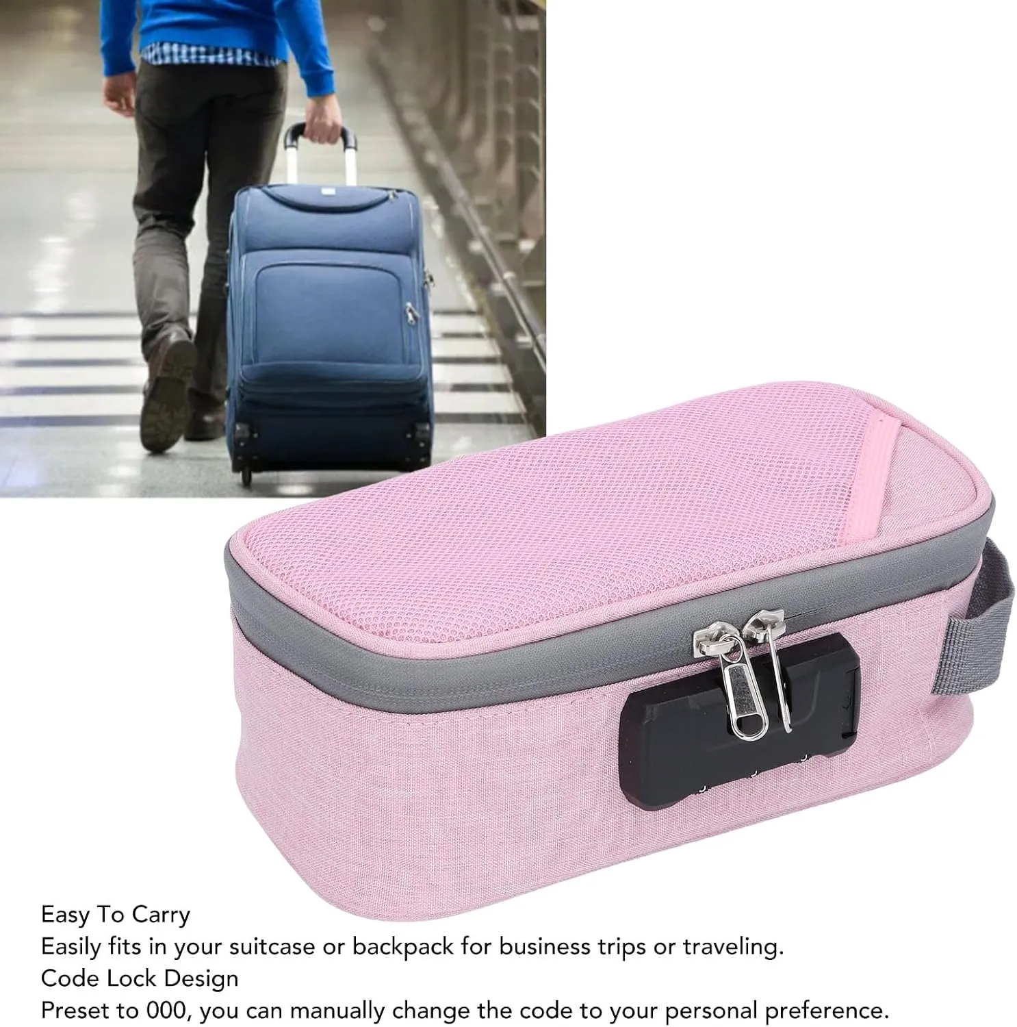 Odor Proof Pouch Organizer, Code Lock Design Smell Proof Container Portable Easy Using for Travel ()