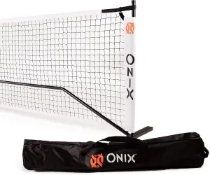 ONIX Pickleball 2-in-1 Regulation-Size Portable Net and Practice Net Set Includes Carrying Case with Wheels