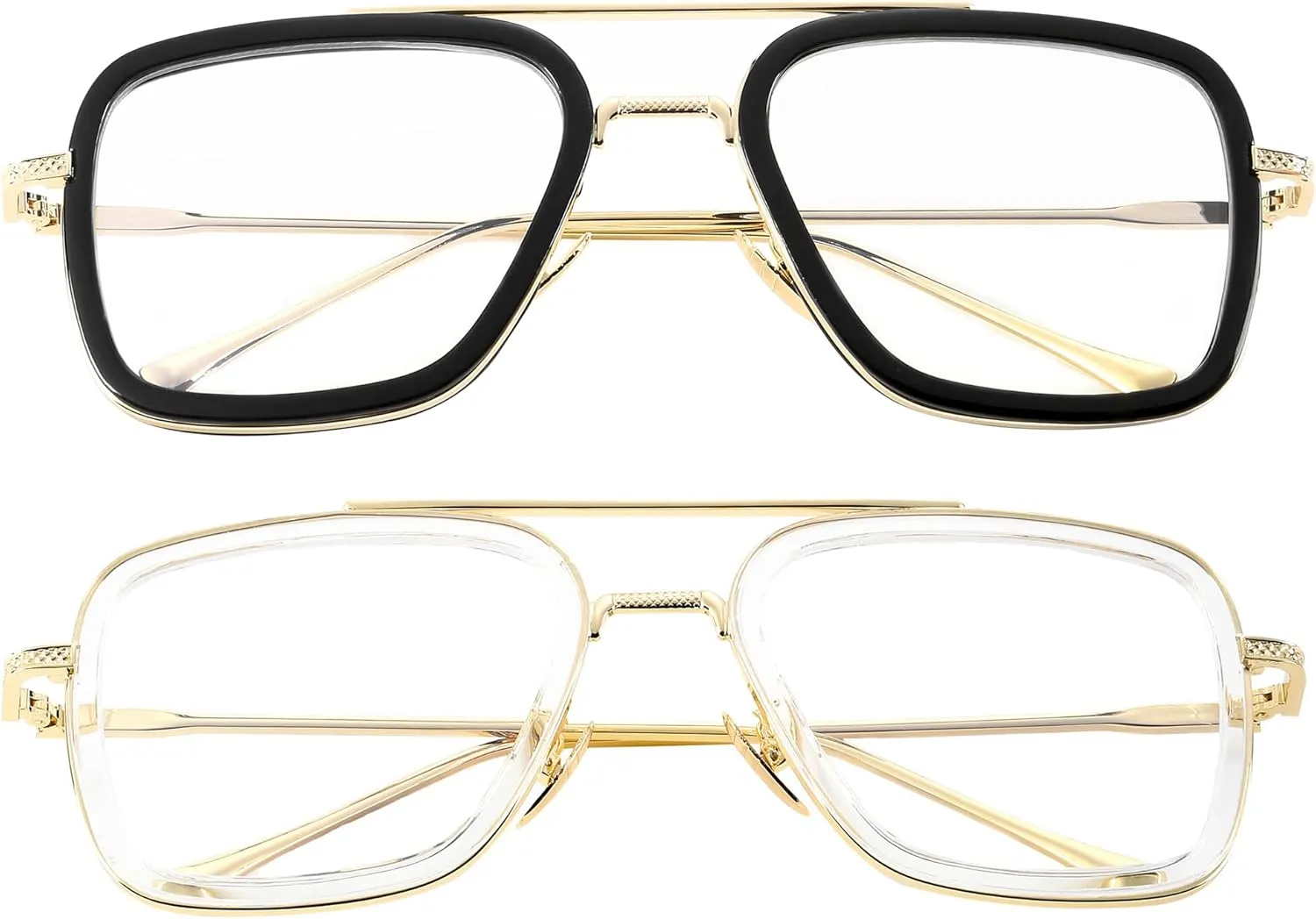 Onrtry Tony Stark Blue Light Blocking Glasses for Men Women Retro Metal Frame Iron Man Spider-Man Eyeglasses