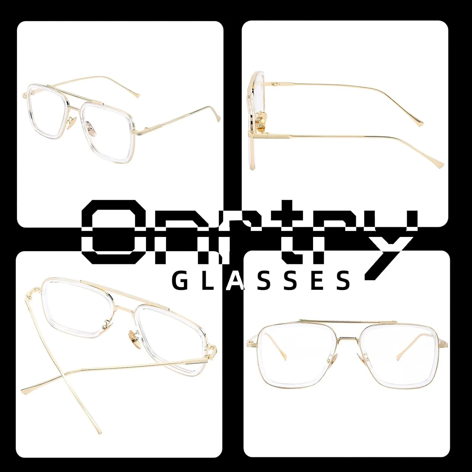 Onrtry Tony Stark Blue Light Blocking Glasses for Men Women Retro Metal Frame Iron Man Spider-Man Eyeglasses