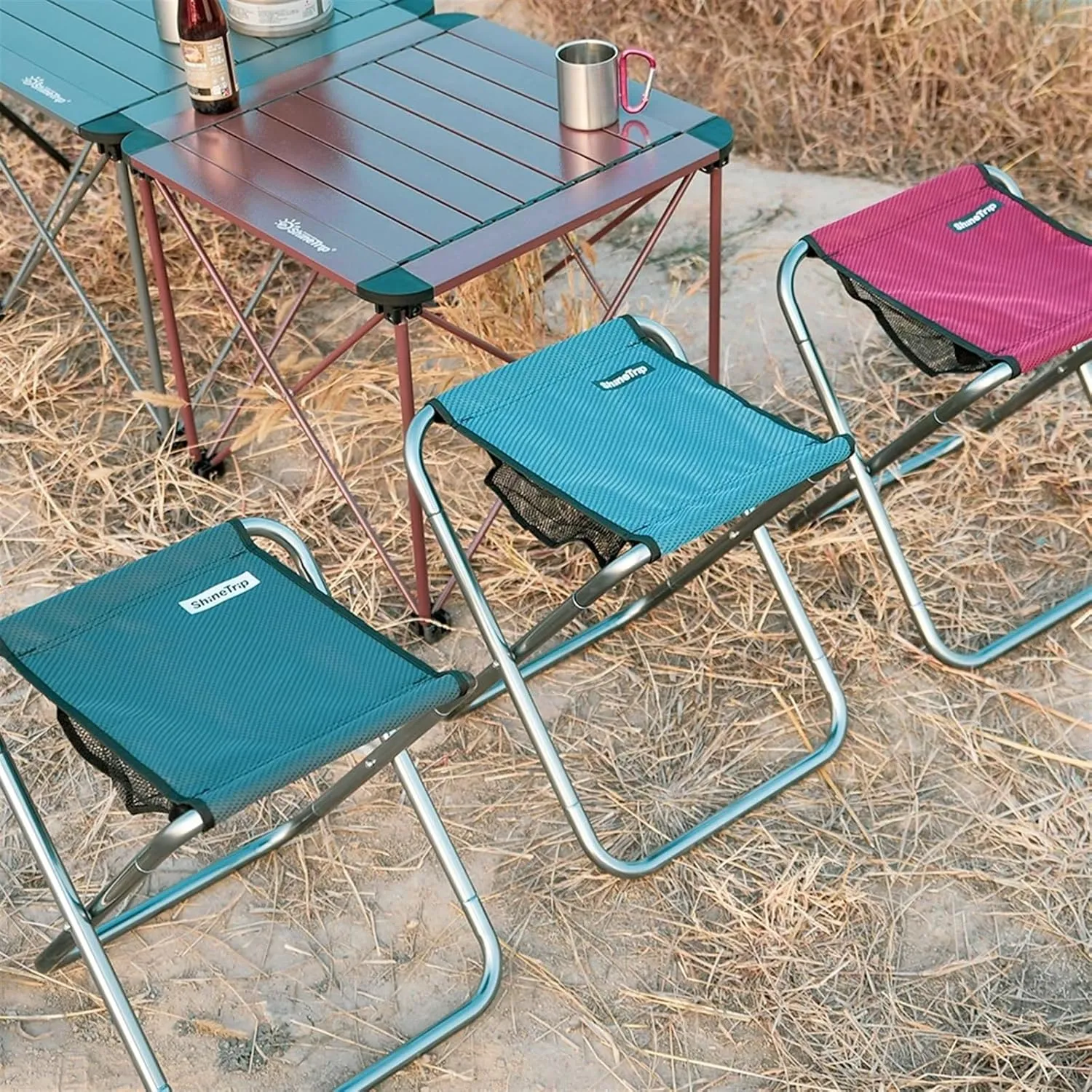 Outdoor Aluminum Alloy Folding Stool Portable Fishing Camping Stool Beach Chair (Size : Dark Gray)
