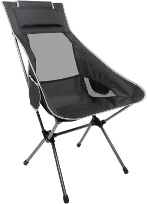 Outdoor Camping Chair Outdoor High Back Camping Chair Portable Folding Seat with Mesh Backrest Camping Fishing Stool with Quilted Pillow Portable Folding Lawn Chairs