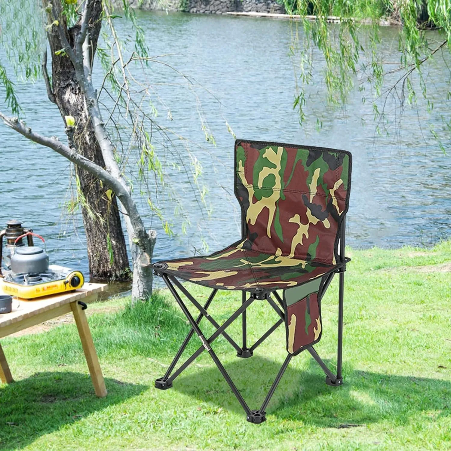 Outdoor Chair Outdoor Portable Fishing Chair Camping Chairs Leisure Folding Stool Aluminum Alloy Camping Hiking Camp Chairs(Color:4)