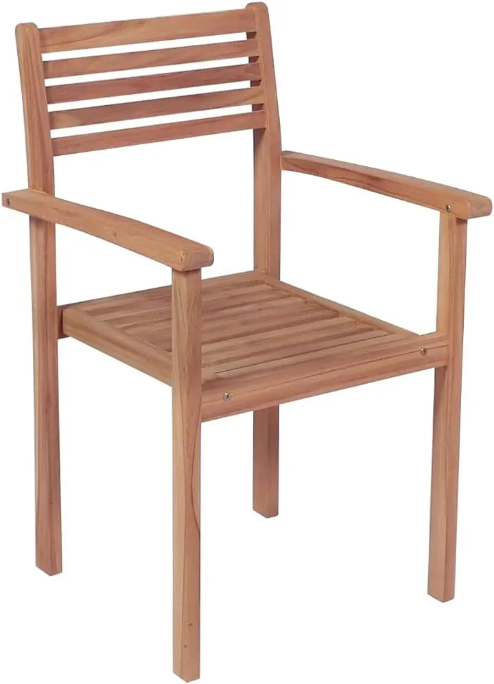Outdoor Chairs,Zero Gravity Chair,Folding Stool,Stackable Patio Chairs with Cushions 8 pcs Solid Teak WoodFor Gardens, patios, Balconies