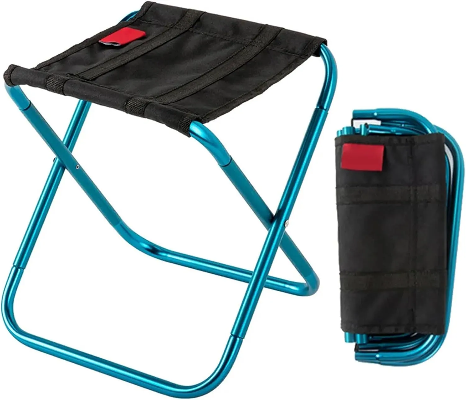 Outdoor Convenient Folding Picnic Camping Stool Mini Storage Fishing Chair Ultra-Light Aluminum Alloy Furniture (Size : Gray)
