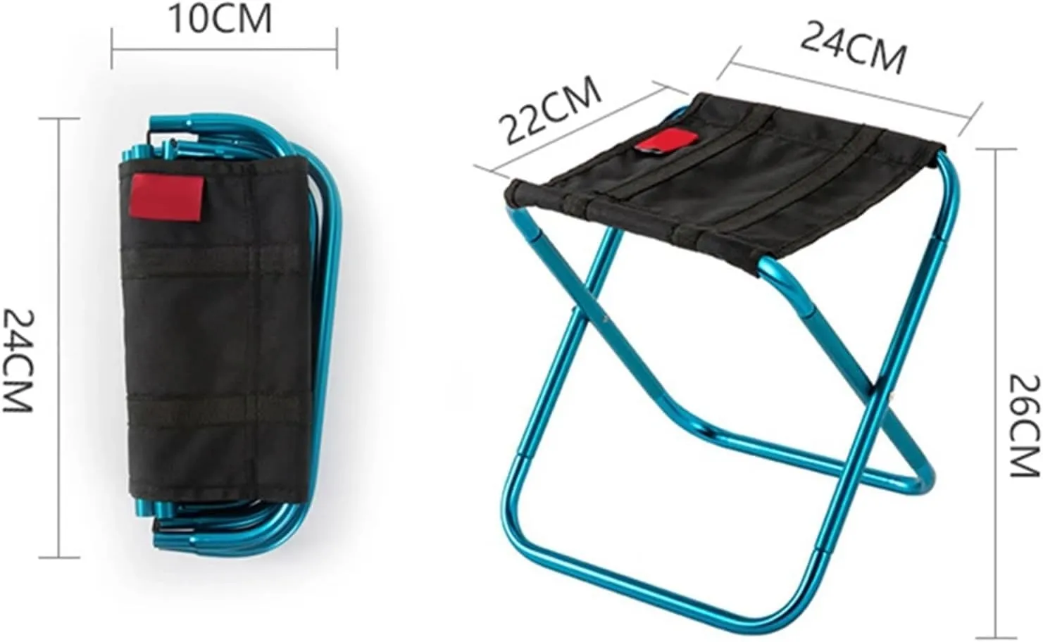 Outdoor Convenient Folding Picnic Camping Stool Mini Storage Fishing Chair Ultra-Light Aluminum Alloy Furniture (Size : Gray)