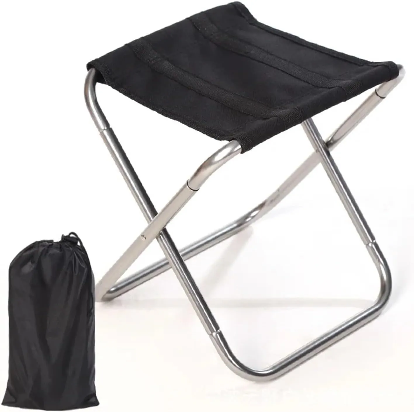 Outdoor Convenient Folding Picnic Camping Stool Mini Storage Fishing Chair Ultra-Light Aluminum Alloy Furniture (Size : Gray)
