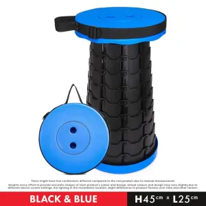 Outdoor Foldable Telescopic Stool - Blue   Black