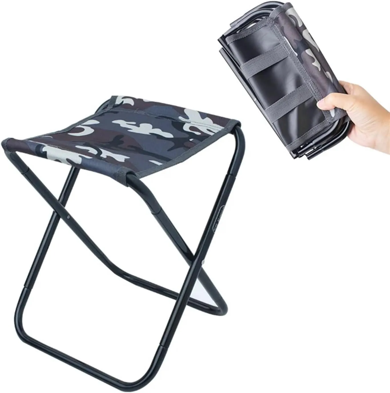 Outdoor Folding Fold Aluminum Chair Stool Seat Fishing Tools Camping Foldable Fishing Chair Ultra Light Weight Portable (Size : Camo)