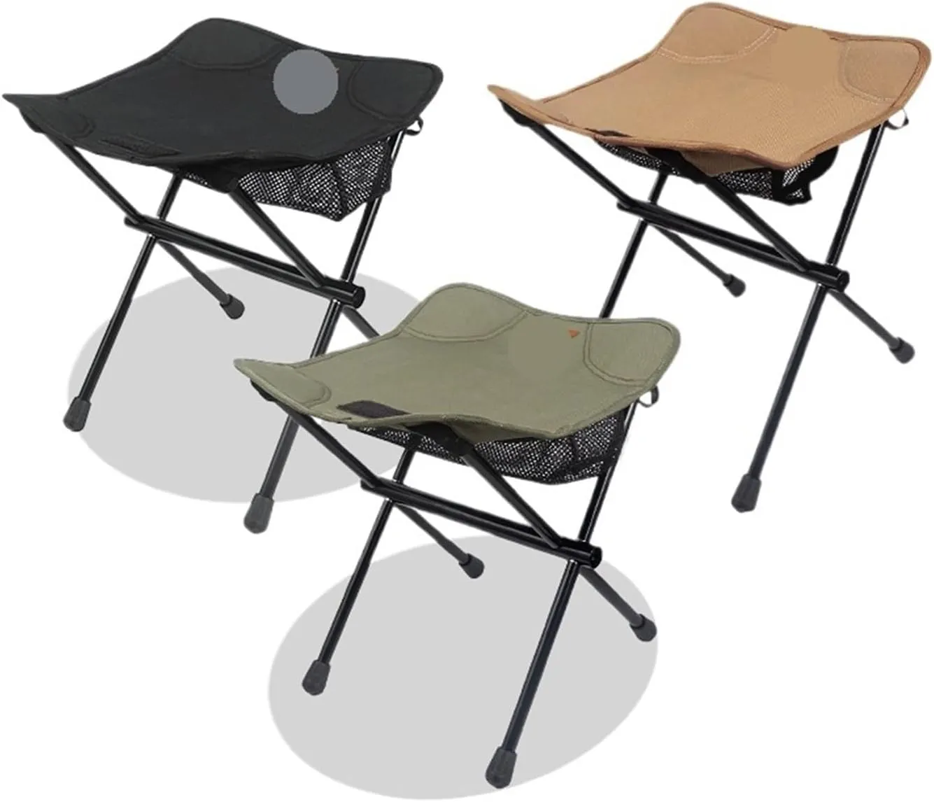 Outdoor Folding Stool Outdoor Portable Folding Stool Aluminum Alloy Minin Storage Chair Camping Fishing Chair Picnic Furniture New Small Folding Stool(Khaki)