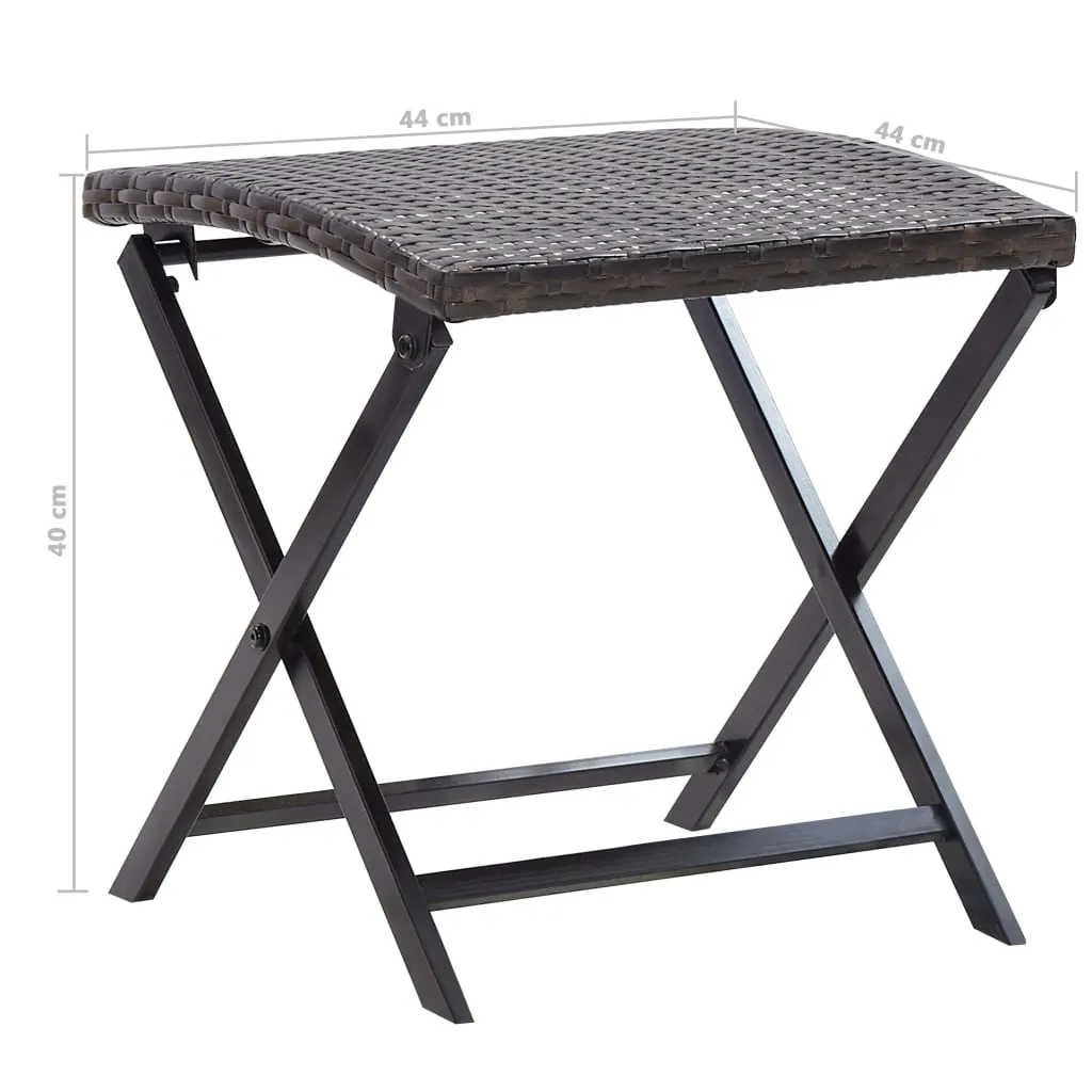 Outdoor Furniture Patio Portable Folding Bar Stool Seat Poly Rattan