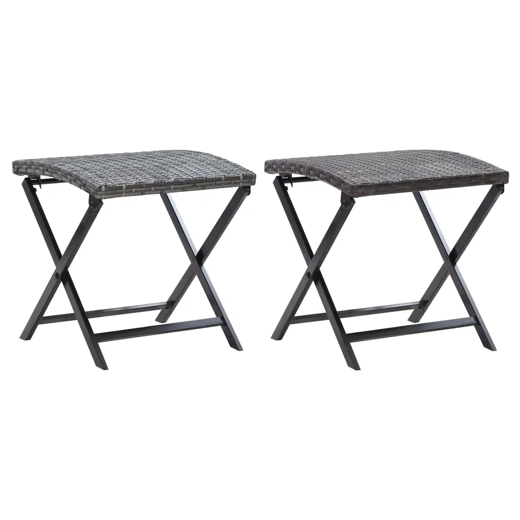 Outdoor Furniture Patio Portable Folding Bar Stool Seat Poly Rattan