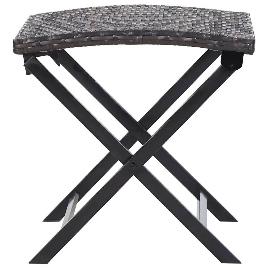 Outdoor Furniture Patio Portable Folding Bar Stool Seat Poly Rattan