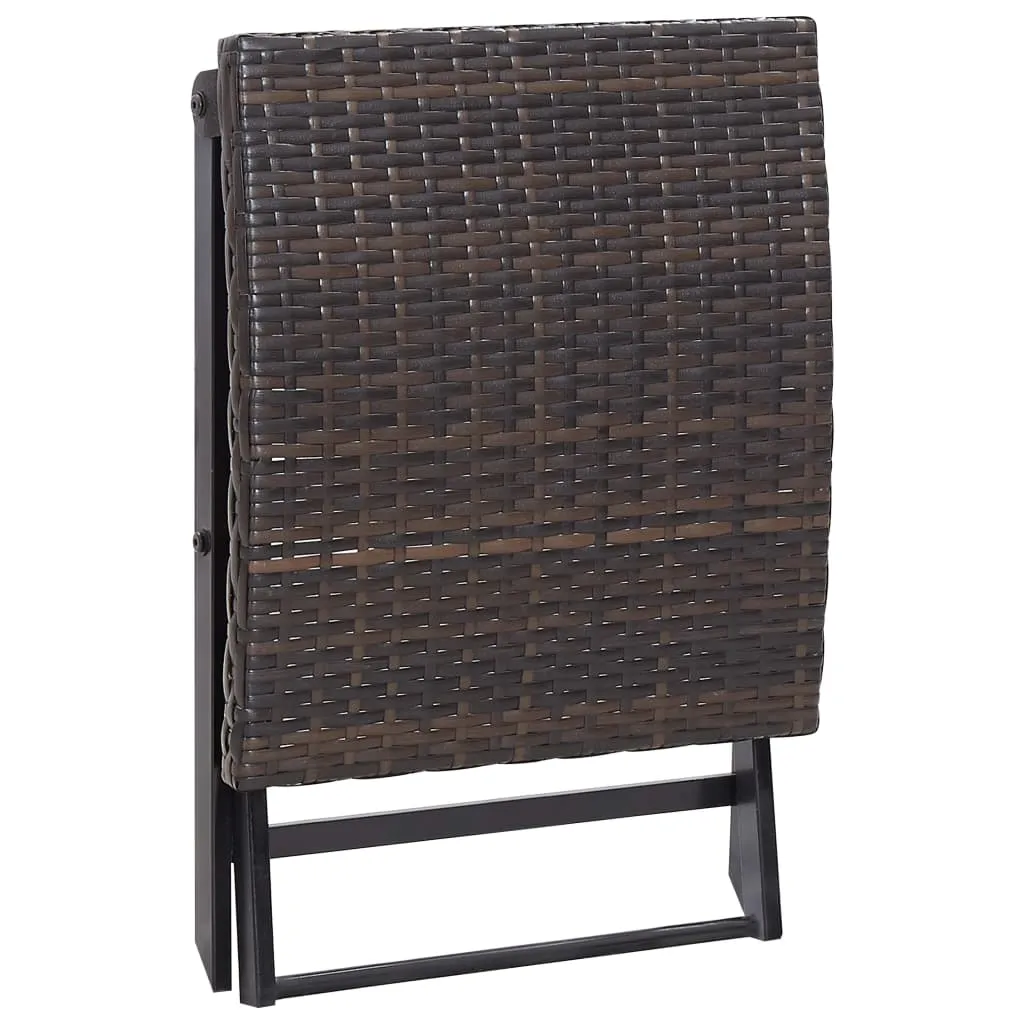 Outdoor Furniture Patio Portable Folding Bar Stool Seat Poly Rattan