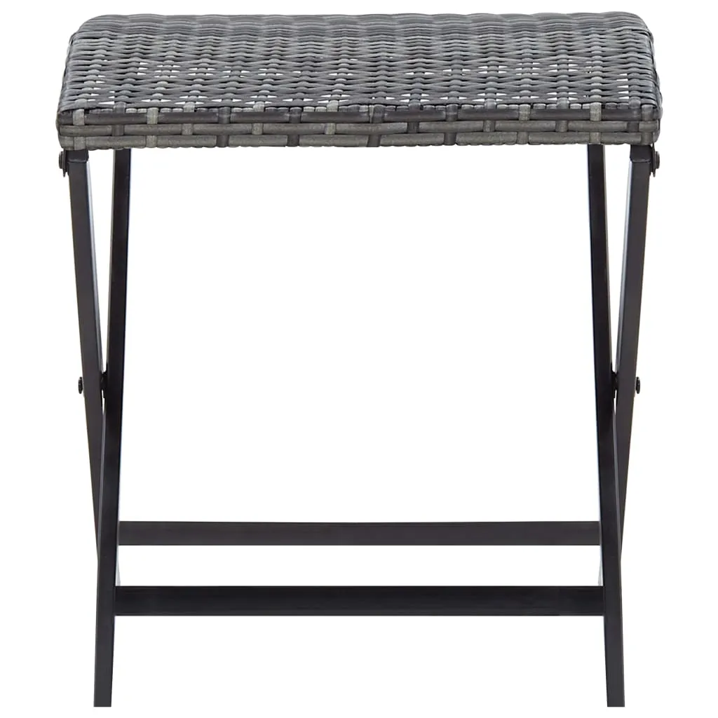 Outdoor Furniture Patio Portable Folding Bar Stool Seat Poly Rattan