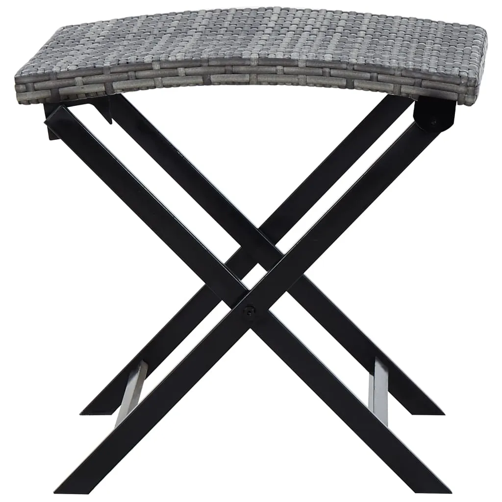 Outdoor Furniture Patio Portable Folding Bar Stool Seat Poly Rattan